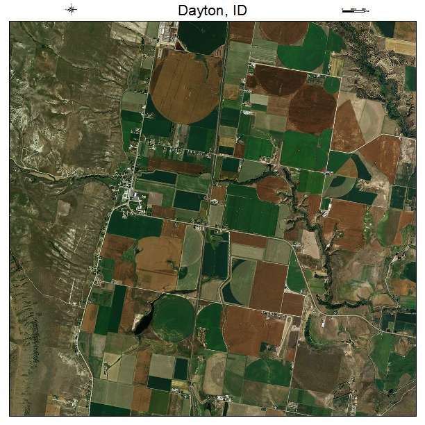 Dayton, ID air photo map
