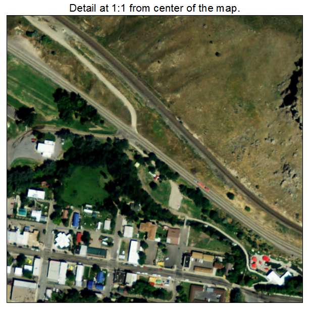Lava Hot Springs, Idaho aerial imagery detail
