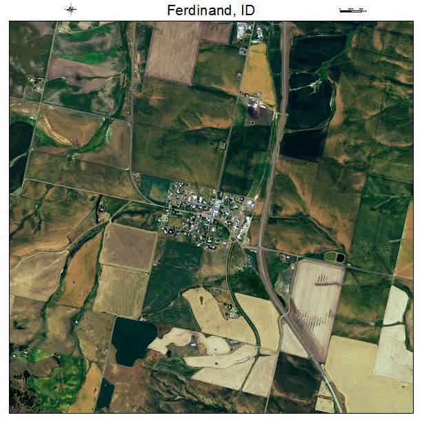 Ferdinand, ID air photo map