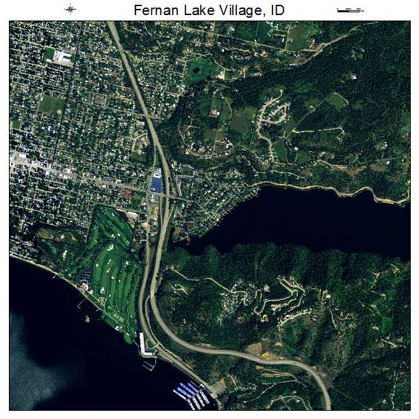 Fernan Lake Village, ID air photo map