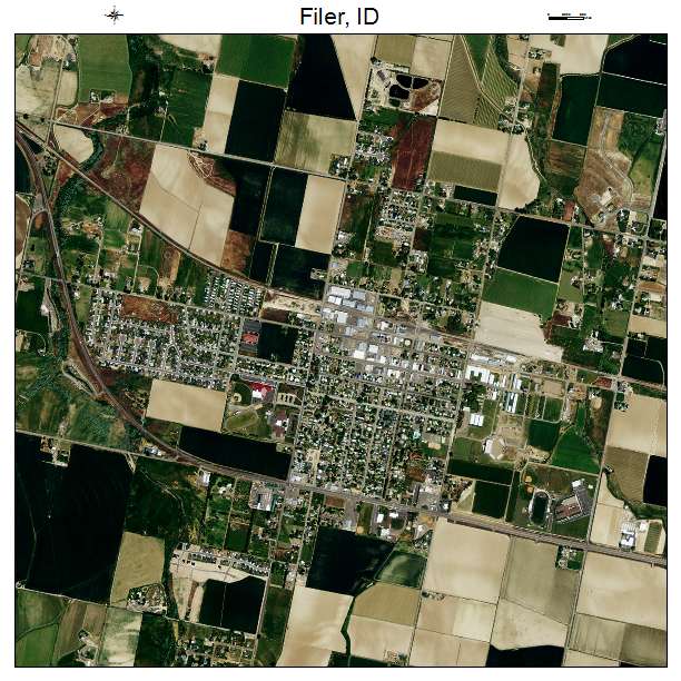 Filer, ID air photo map