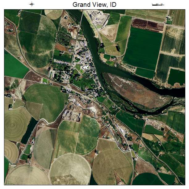 Grand View, ID air photo map