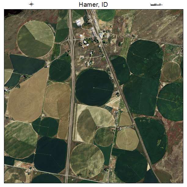 Hamer, ID air photo map