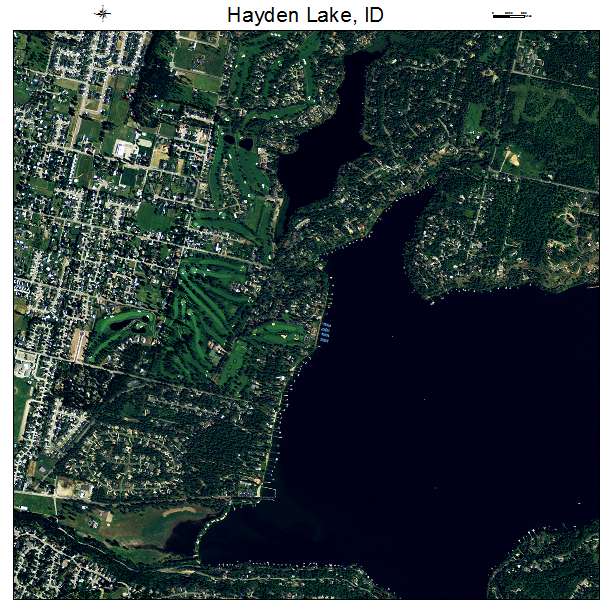 Hayden Lake, ID air photo map