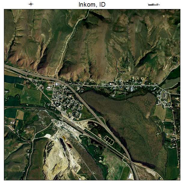 Inkom, ID air photo map