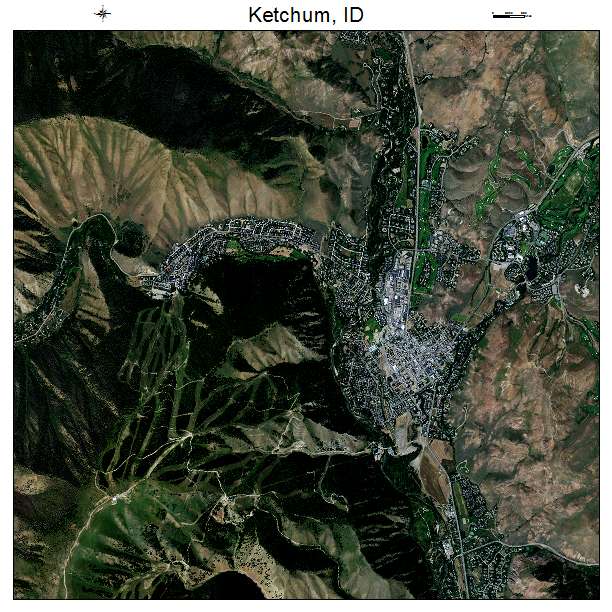 Ketchum, ID air photo map