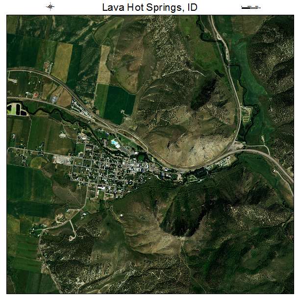 Lava Hot Springs, ID air photo map