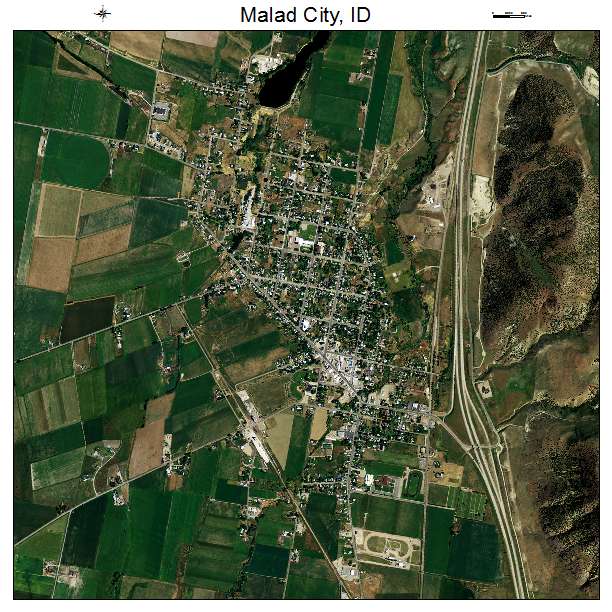 Malad City, ID air photo map
