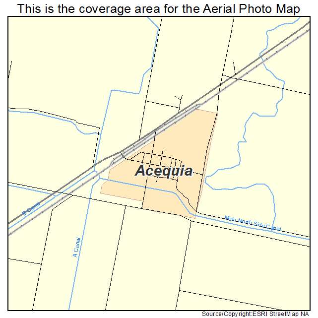 Acequia, ID location map 