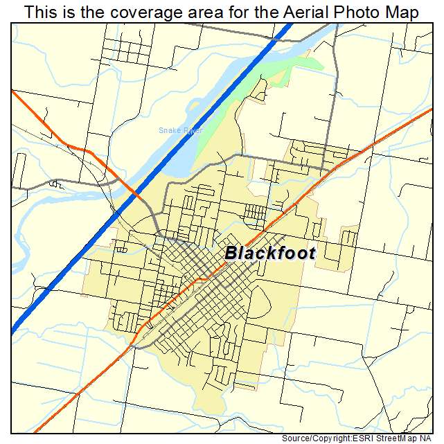 Blackfoot, ID location map 