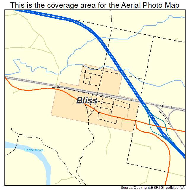 Bliss, ID location map 