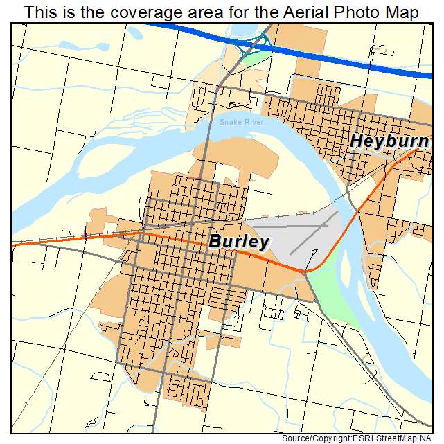 Aerial Photography Map of Burley, ID Idaho
