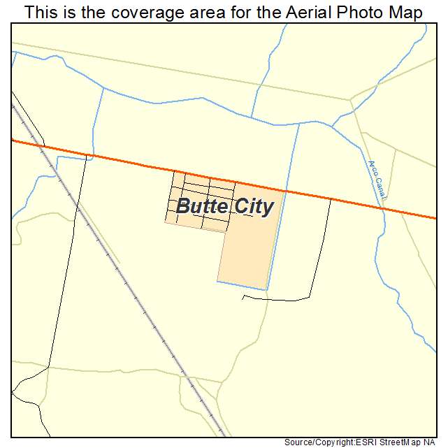 Butte City, ID location map 