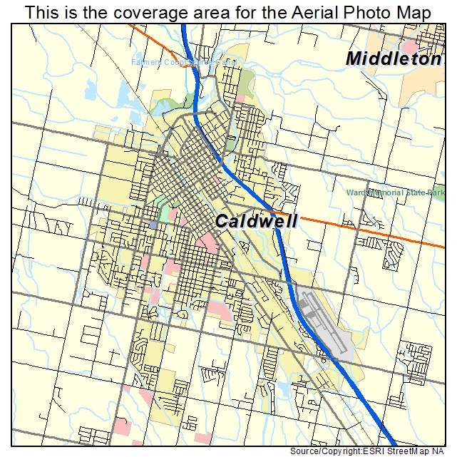Caldwell, ID location map 