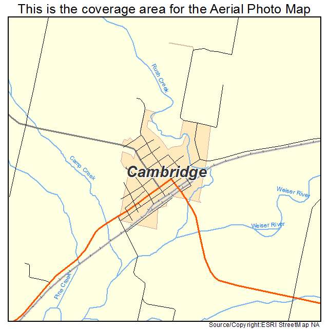 Cambridge, ID location map 