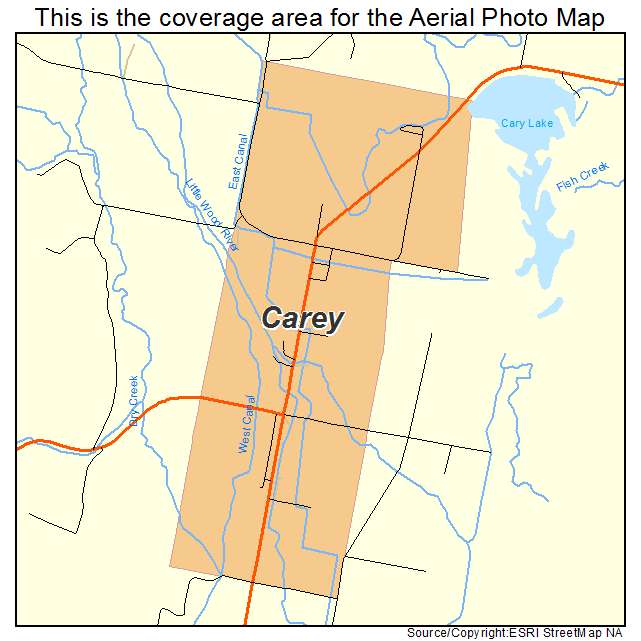 Carey, ID location map 