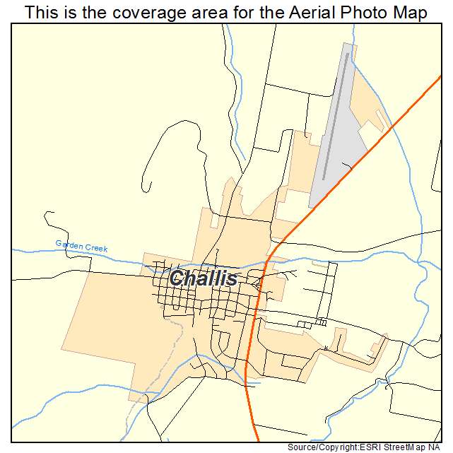 Challis, ID location map 