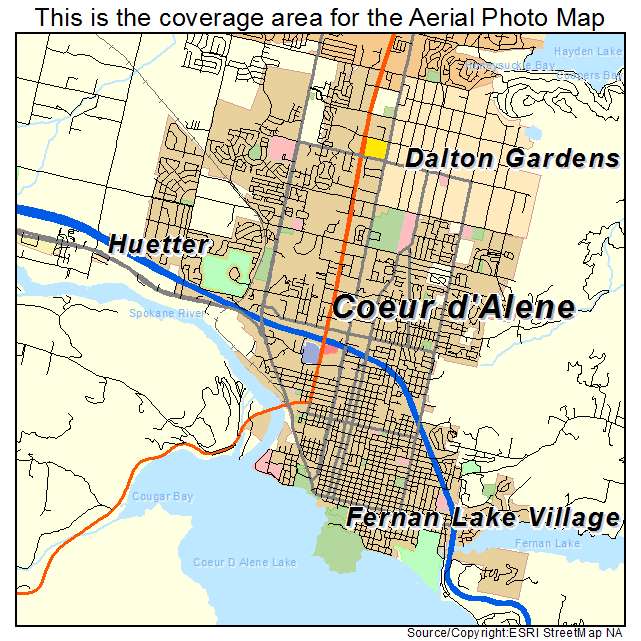 Coeur dAlene, ID location map 