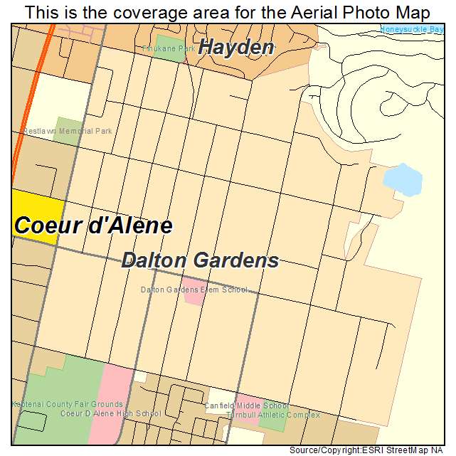 Dalton Gardens, ID location map 