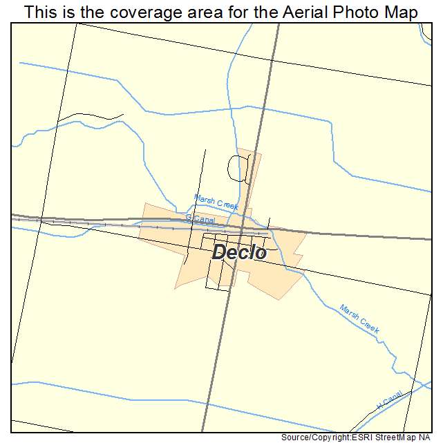 Declo, ID location map 