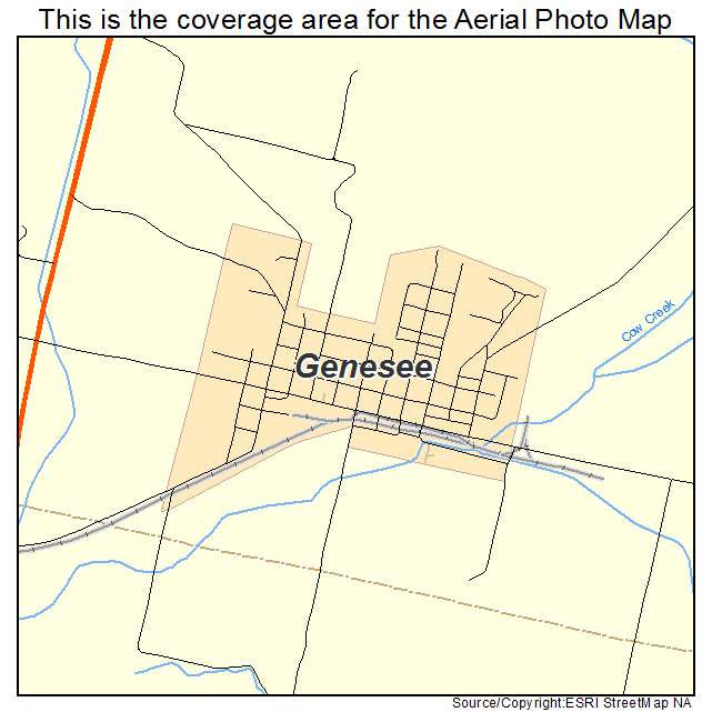 Genesee, ID location map 
