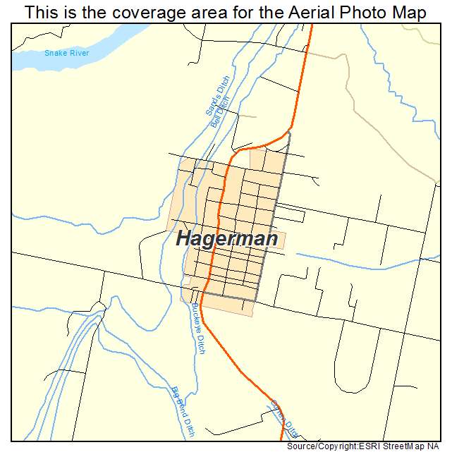 Hagerman, ID location map 