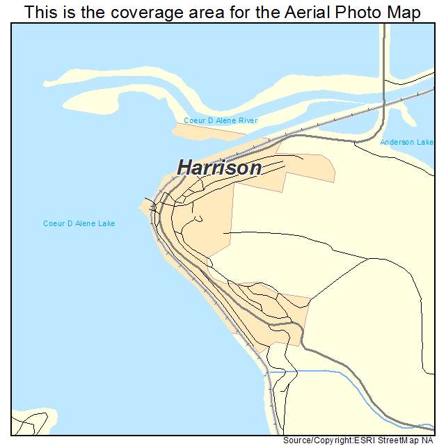 Harrison, ID location map 