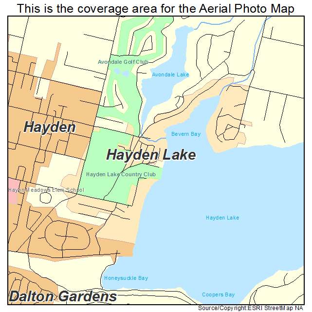 Hayden Lake, ID location map 