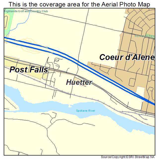 Huetter, ID location map 