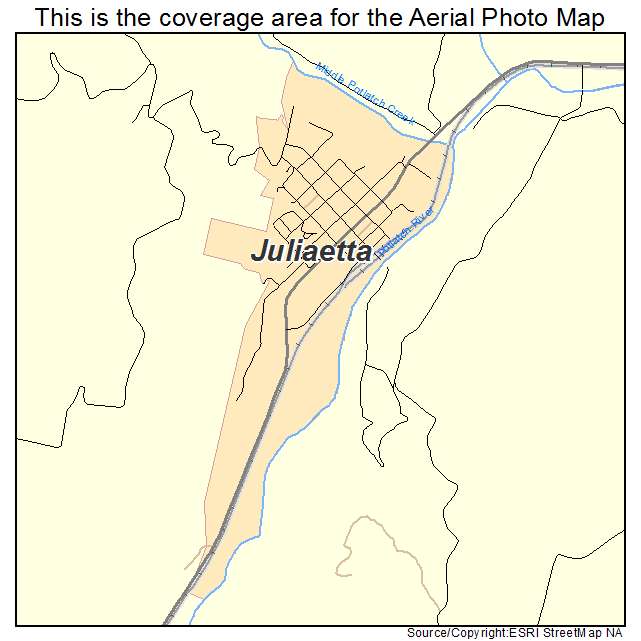 Juliaetta, ID location map 