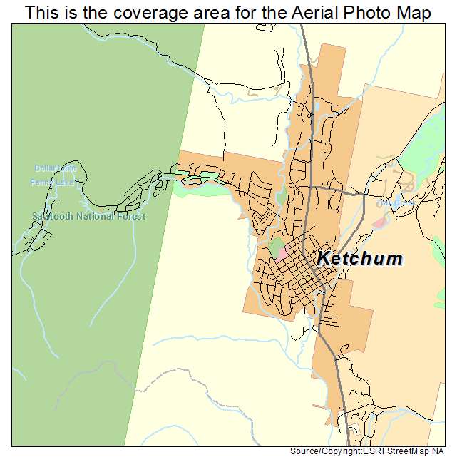 Ketchum, ID location map 