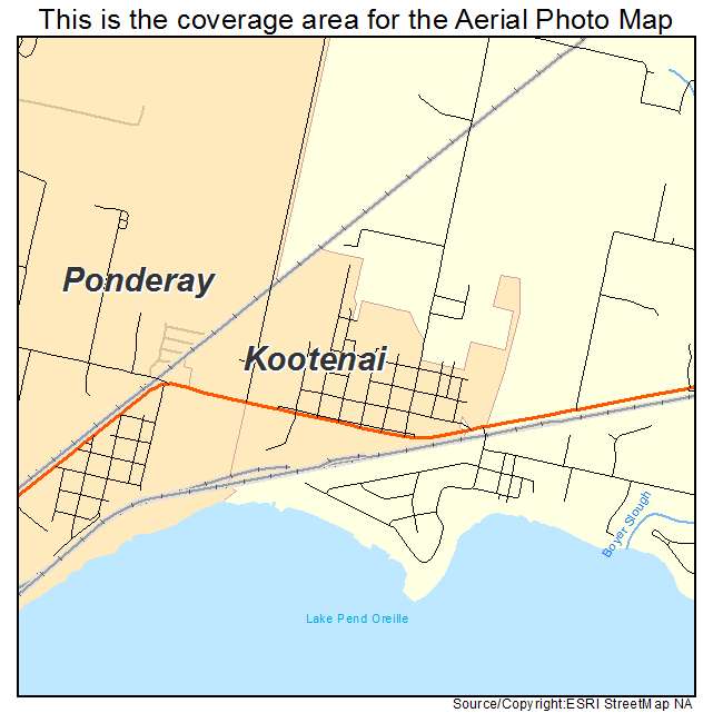 Kootenai, ID location map 