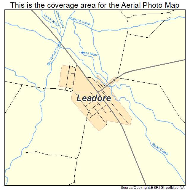 Leadore, ID location map 