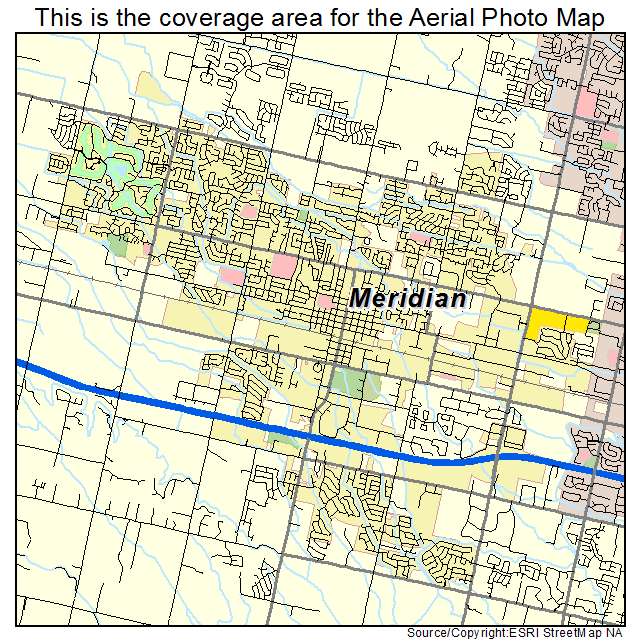Aerial Photography Map Of Meridian ID Idaho