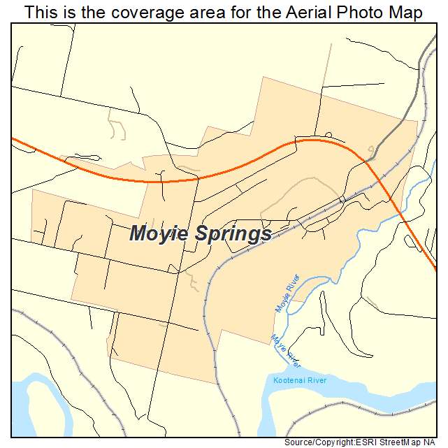 Moyie Springs, ID location map 