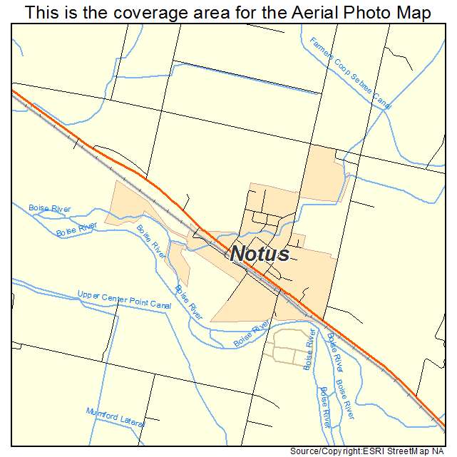 Notus, ID location map 