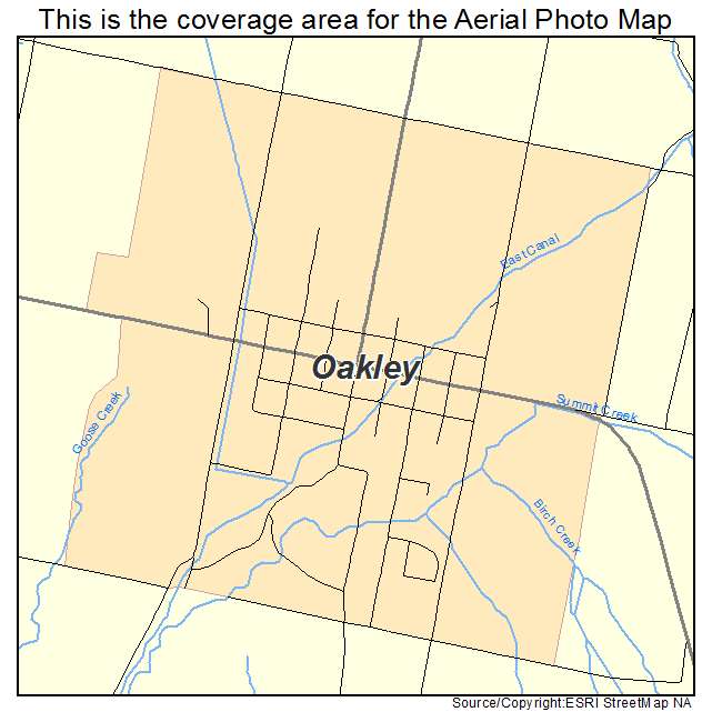 Oakley, ID location map 