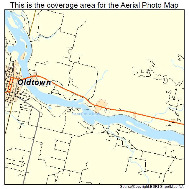 Oldtown, ID location map 