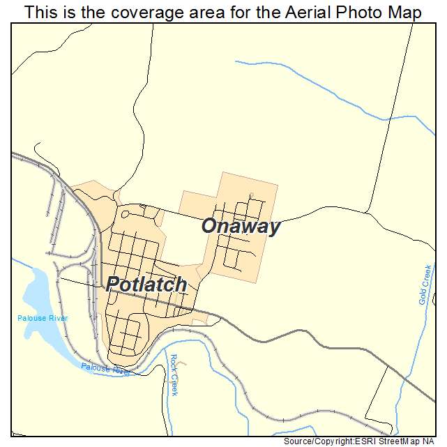 Onaway, ID location map 