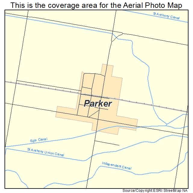 Parker, ID location map 