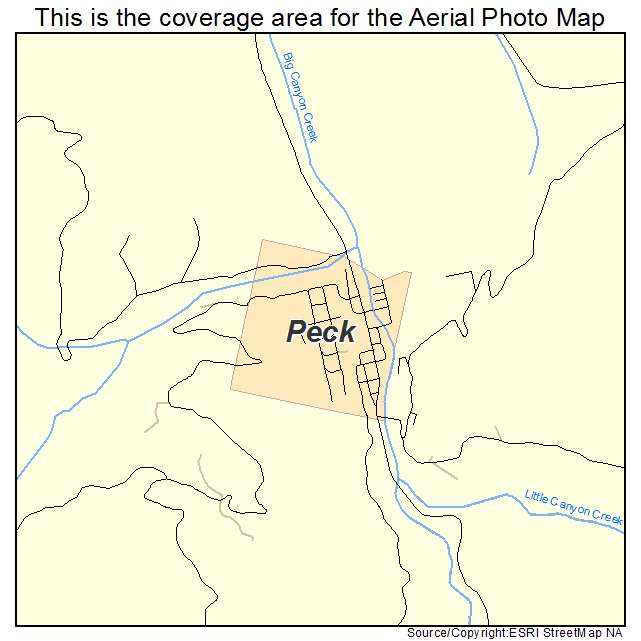 Peck, ID location map 