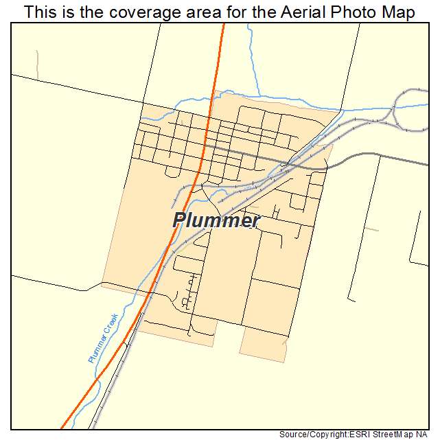 Plummer, ID location map 