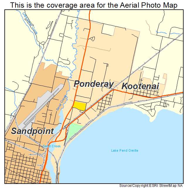 Ponderay, ID location map 
