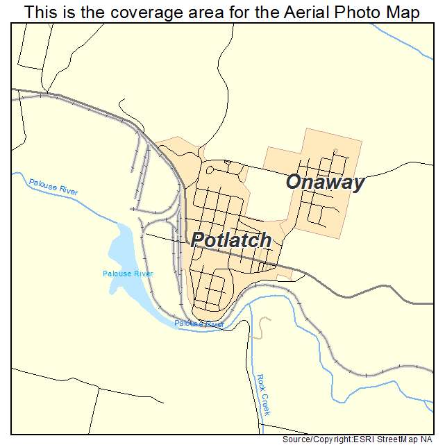 Potlatch, ID location map 