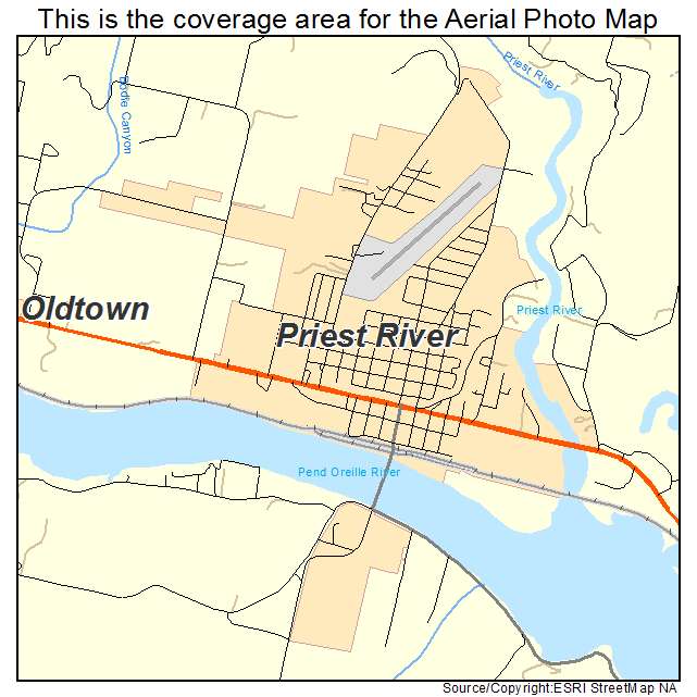 Priest River, ID location map 