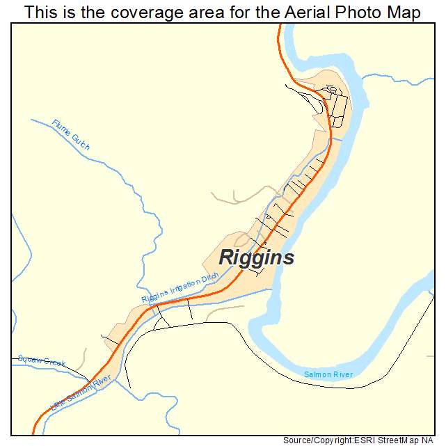 Riggins, ID location map 