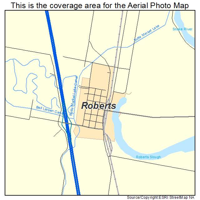 Roberts, ID location map 