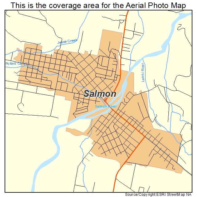 Salmon, ID location map 