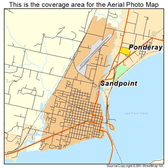 Sandpoint, ID location map 