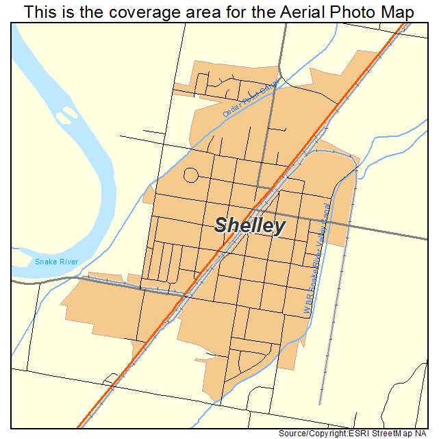 Shelley, ID location map 